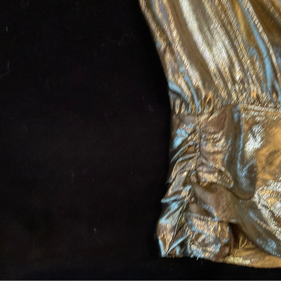 Vintage Gold Metallic Mylar Evening Blouse - Picture 6 of 10